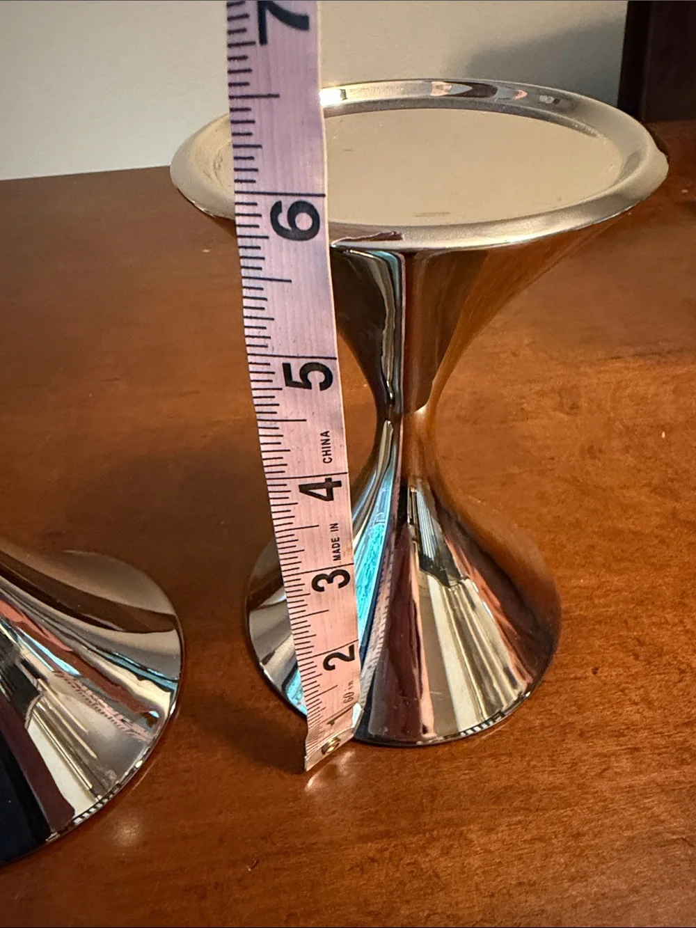 Robert Welch Arden Modern Stainless Hourglass Candle Holders - Set of 2